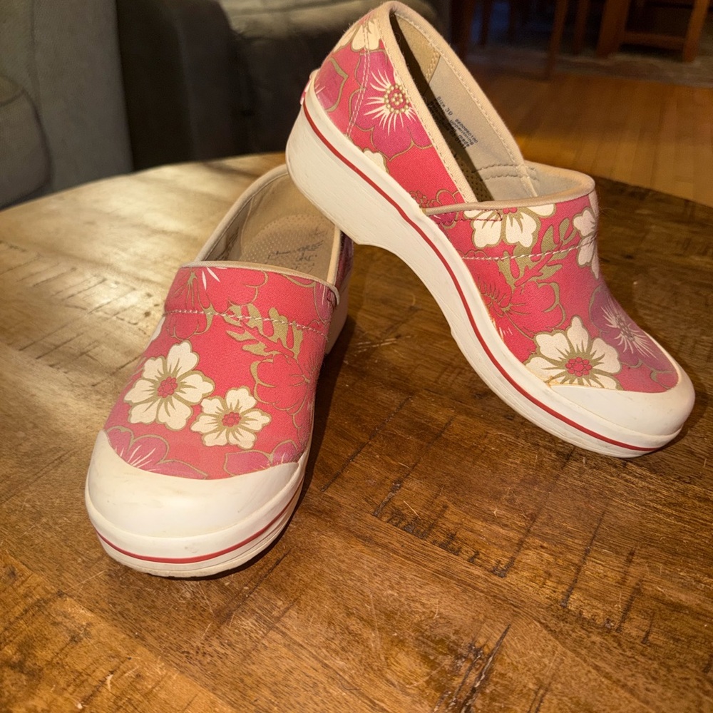 Dansko Pink Floral Women's Mules